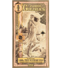 Load image into Gallery viewer, 1 Florida Goldback - Aurum Gold Note Graded MS-70 2025 Limited Early Release