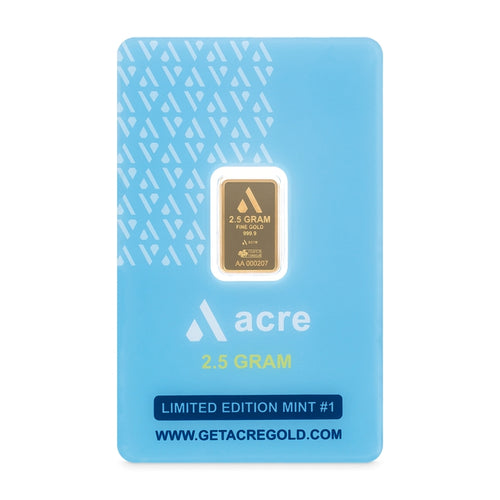 2.5 Gram Acre Gold Bar - in Assay - Zion Metals