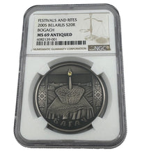 Load image into Gallery viewer, 2005 Belarus Bagach Festivals and Rites NGC MS69 Silver Coin | Zion Metals