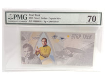 Load image into Gallery viewer, 2018 Niue 1 Dollar Captain Kirk 5 gram Silver Note PMG 70