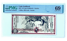 Load image into Gallery viewer, 10 Utah Goldback (2019) - Aurum Gold Note (24k) PMG 69 | Zion Metals