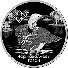 Load image into Gallery viewer, 2021 Belarus Animal Reserve Yelnya - Black and White Loon Silver Coin | Zion Metals