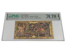 Load image into Gallery viewer, 2022 Cook Islands ENLIGHTENMENT Threads of Light 24K Gold Note - Graded PMG 70 | Zion Metals
