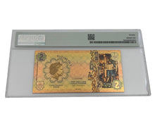 Load image into Gallery viewer, 2022 Cook Islands REDISCOVERY Threads of Light 24K Gold Note - Graded PMG 70 | Zion Metals