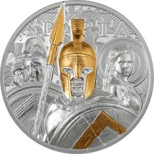 Load image into Gallery viewer, 2023 Cook Islands Sparta 3 oz Proof Gold Gilded Silver Coin | Zion Metals