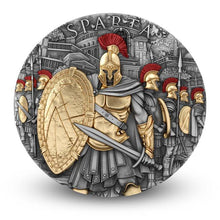 Load image into Gallery viewer, 2023 Niue 2 oz Silver Antique SPARTA (Box&COA)