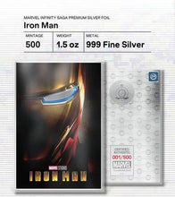 Load image into Gallery viewer, 2024 Marvel Infinity Saga Phase one Iron Man 1.5 oz Silver Note