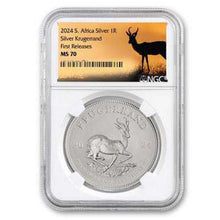 Load image into Gallery viewer, 2024 South African Krugerrand 1 oz Silver Coin First Release NGC MS70 - Zion Metals
