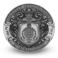 Load image into Gallery viewer, 2025 Niue 2 oz Silver Antique BLACK DIAMOND (Box&COA)