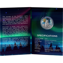 Load image into Gallery viewer, 2024 Republic of Cameroon 1/2 oz Northern Lights Wolf Antique Silver Coin- Zion Metals