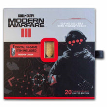 Load image into Gallery viewer, PAMP 5 gram Gold MWIII Call of Duty Prooflike Bar in Bezel | Zion Metals