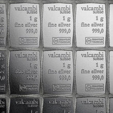 Load image into Gallery viewer, 100 gram Silver Bar - Valcambi 100x1 Gram Silver CombiBar with Assay Card | Zion Metals