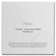 Load image into Gallery viewer, Palau 1/2 gram Gold $1 Baseball Shaped Coin | Zion Metals