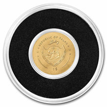 Load image into Gallery viewer, Palau 1/2 gram Gold $1 Golden Soccer Ball (Football) Shaped Coin | Zion Metals