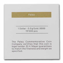 Load image into Gallery viewer, Palau 1/2 gram Gold $1 Golden Soccer Ball (Football) Shaped Coin | Zion Metals