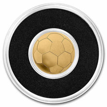 Load image into Gallery viewer, Palau 1/2 gram Gold $1 Golden Soccer Ball (Football) Shaped Coin | Zion Metals