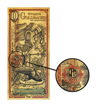 Load image into Gallery viewer, 2022 Alpha 10 Wyoming Goldback - Aurum Gold Note (24k) | Zion Metals
