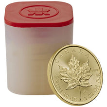 Load image into Gallery viewer, 2022 1 oz Gold Canadian Maple Leaf .9999 – Sealed Tube of 10 Coins (BU) | Zion Metals
