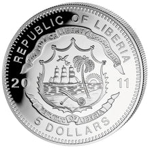 Load image into Gallery viewer, 2011 Liberia Durango & Silverton History of Railroads Proof Silver Coin | Zion Metals