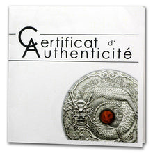 Load image into Gallery viewer, 2012 Togo DRAGON AMBER Lunar Year Chinese Zodiac 2 Oz Silver Coin 1500 Francs | Zion Metals