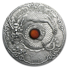 Load image into Gallery viewer, 2012 Togo DRAGON AMBER Lunar Year Chinese Zodiac 2 Oz Silver Coin 1500 Francs | Zion Metals
