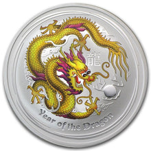 Load image into Gallery viewer, 2012 Colorized Australia Year of the Dragon 1 oz Silver BU (Yellow Series II) | Zion Metals