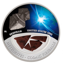 Load image into Gallery viewer, 2012 Fiji Silver Colored Coin METEORITES COSMIC FIREBALLS USA 1882 BRENHAM | Zion Metals