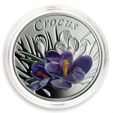 Load image into Gallery viewer, 2013 Belarus Under the Charm of Flowers Crocus Silver Coin | Zion Metals