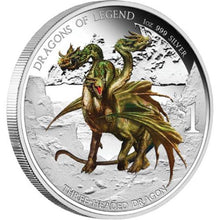 Load image into Gallery viewer, 2013 Dragons of Legend - Three-Headed Dragon 1oz Silver Proof Coin | Zion Metals