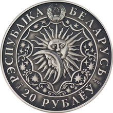 Load image into Gallery viewer, 2013 Belarus Signs of the Zodiac Capricorn Antique finish Silver Coin | Zion Metals