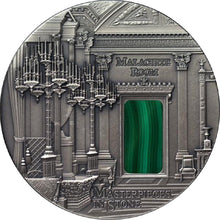 Load image into Gallery viewer, 2013 Fiji Malachite Room Masterpieces in Stone 3 oz Antique finish Silver Coin | Zion Metals
