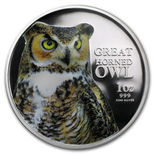 Load image into Gallery viewer, 2013 Niue 1 oz Silver $2 Great Horned Owl Proof | Zion Metals