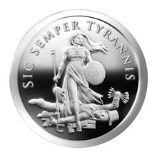 Load image into Gallery viewer, 1 oz 2013 Sic Semper Tyrannis Silver Proof-like Round (Rare) COA # 2679 | Zion Metals
