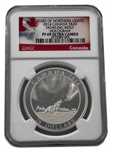 Load image into Gallery viewer, 2014 Canadian 1 oz Silver Howling Wolf Hologram Coin NGC PF69 | Zion Metals