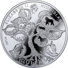 Load image into Gallery viewer, 2014 Niue Hyacinth Macaw Endangered Animal Species 1/2 oz Proof Silver Coin | Zion Metals
