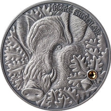 Load image into Gallery viewer, 2014 Andorra Wild Boar - Atlas of Wildlife Antique Finish Silver Coin | Zion Metals