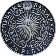 Load image into Gallery viewer, 2014 Belarus Signs of the Zodiac Aries Antique finish Silver Coin | Zion Metals