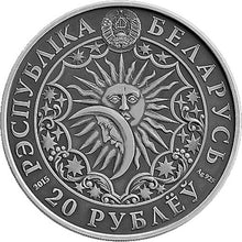 Load image into Gallery viewer, 2015 Belarus Signs of the Zodiac Virgo Antique finish Silver Coin | Zion Metals