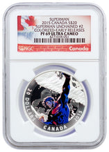 Load image into Gallery viewer, 2015 Canada Iconic Superman Comic Book Covers - Unchained #2 1 oz Silver Colorized Proof $20 NGC PF69 | Zion Metals