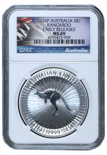 Load image into Gallery viewer, 2016 1 oz Australian Silver Kangaroo Coin NGC MS69 (BU) | Zion Metals