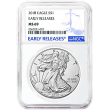 Load image into Gallery viewer, 2018 1 oz American Silver Eagle BU NGC MS69 | Zion Metals