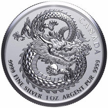 Load image into Gallery viewer, 2018 1 oz Canadian Lucky Dragon High Relief Silver Coin (BU) | Zion Metals