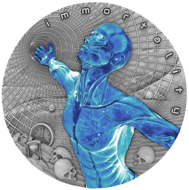 2018 Niue 2 oz Antique Silver IMMORTALITY CODE OF THE FUTURE