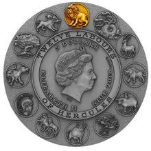 Load image into Gallery viewer, 2018 Niue 2 oz NEMEAN LION – TWELVE LABOURS OF HERCULES Silver Coin | Zion Metals