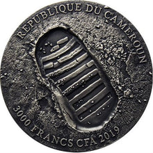 Load image into Gallery viewer, 2019 CAMEROON APOLLO 11 - 1969 - 3 OZ ULTRA HIGH RELIEF SILVER COIN | Zion Metals