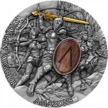 Load image into Gallery viewer, 2019 Niue Woman Warrior AMAZONS 2oz Antique Finish Silver Coin | Zion Metals
