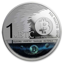 Load image into Gallery viewer, 2019 1 oz Silver Sol Noctis Binary Bull Proof Coin | Zion Metals