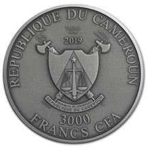 Load image into Gallery viewer, 2019 Cameroon 3 oz Antique Silver 3D Ultra High Relief Medusa | Zion Metals