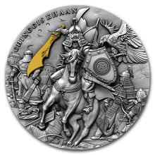 Load image into Gallery viewer, 2019 Niue 2 oz Antique Silver Chinggis Khaan | Zion Metals