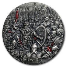 Load image into Gallery viewer, 2019 Niue 2 oz Antique Silver Great Commanders Leonidas | Zion Metals